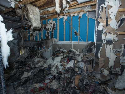 Walking a gutted townhome
