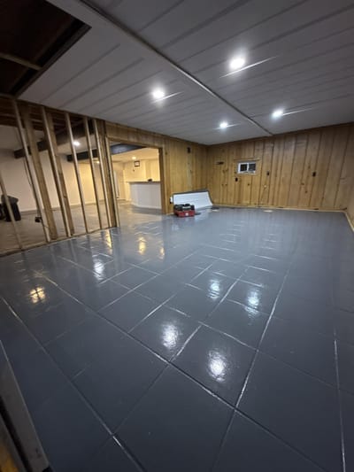 Cleaned basement after the soot and odor were removed