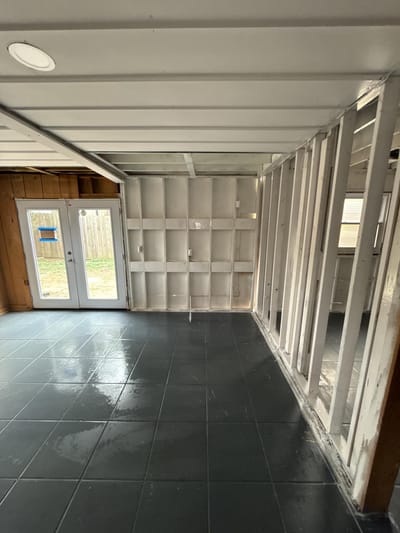 The home gym cleaned and sealed with odor-locking encapsulant