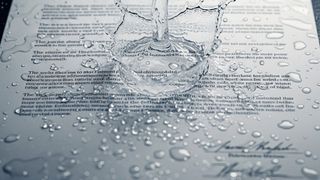 A legal document soaked in water